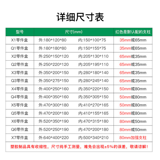 Mingfeng Tenglong shelf parts box combined warehouse storage box oblique hardware plastic thickened material box component screw storage blue single, with pillar + label paper X1# enhanced version 180*120*80MM
