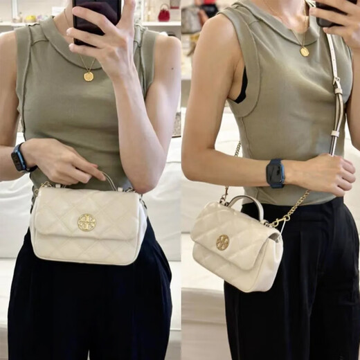 TORY BURCH WILLA SERIE NUEVO BAJO DE DIAMANDO DE SAVELA TANG LIBOQI FUBLERO ONE-HOMBRE Crossbody Bag Fashion Bag Women's Cheese White 153399 724 Tamaño: 21*Longitud*Ancho5*High15cm
