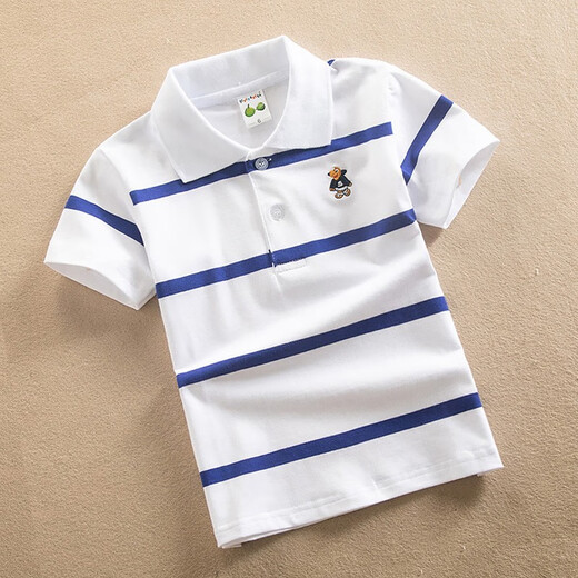 Ropa para niños Camiseta de manga corta Camiseta de verano para niños Camiseta de polo de rayas de solapa de solapa para niños nuevos de manga media