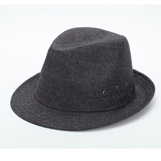 Old man's hat for men 60, 70, 80 years old, spring and autumn hat, suit material, middle-aged jazz hat, autumn and winter casual men's hat, black 58 cm