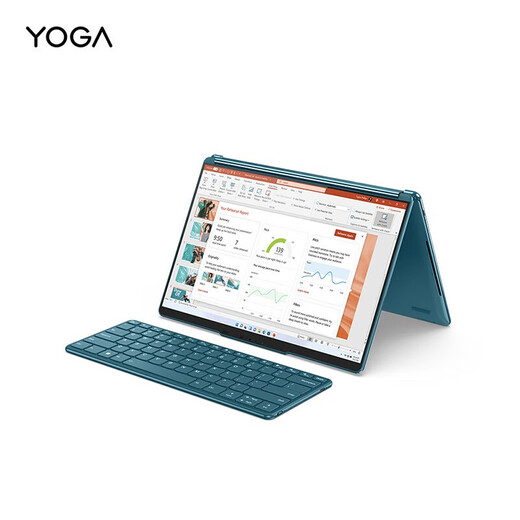 
Lenovo laptop YOGA Book 9i thin and light laptop 13.3-inch dual-screen flip book ES11A i7-1355U 16G 1T 2.8K OLED touch screen Keyboard Pen Stand Fog Sea Blue