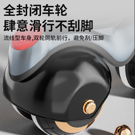 滑仔儿童平衡车1-3岁无脚踏滑步车2岁入门幼儿四轮男女孩宝宝的学步车 烤漆灰 -软皮座+动感音乐+静音轮