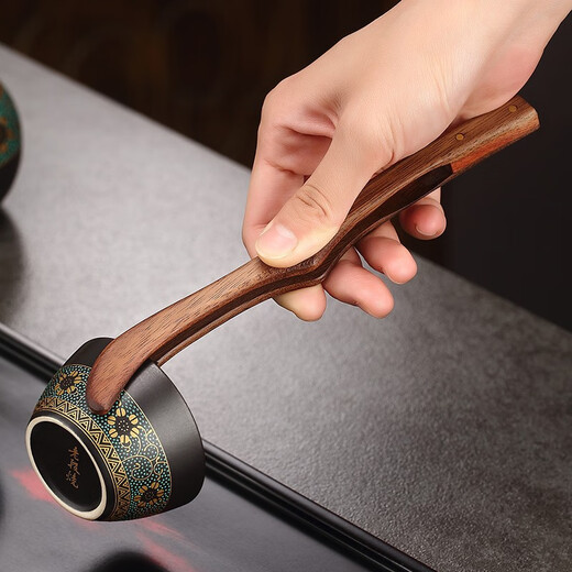 Jiutang tea clamp solid wood tea cup clamp high-end tea clamp tea tweezers non-slip tea making accessories tea clamp walnut-HY-04 solid wood tea clamp