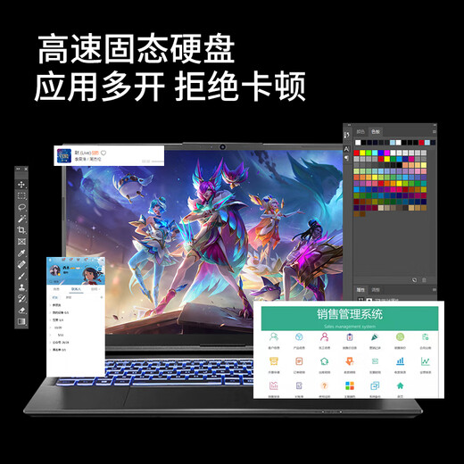 H&U&W National Bank 2025 New Intel + Core i7 Laptop Thin and Lightweight Student Office Portable High-Performance Gaming Laptop Business Design AI Standard Pressure Laptop Silver 4K Level 9D LCD Screen 16th Generation AI Core Version + Fingerprint/Backlight 8G Memory/256G Super Speed ​​Hard Drive