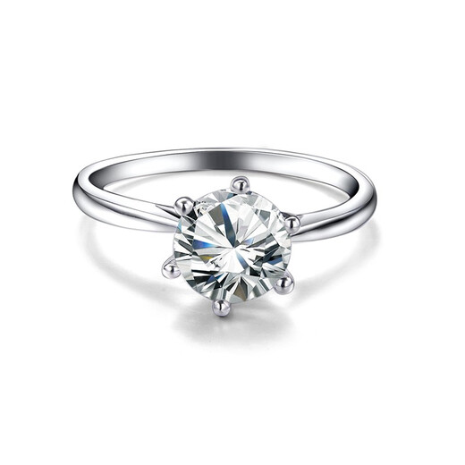 AVHE platinum diamond ring Saturday claw waist classic ring for women cultivated diamond PT950 wedding platinum gift for Chinese Valentine's Day Saturday claw platinum ring + moissanite 50 points