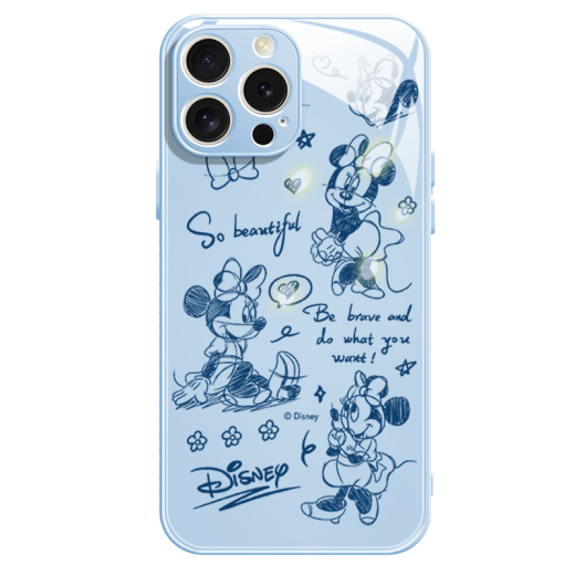 Disneys neue kreative Multi-Minnie-Huawei-Mobiltelefonhülle Silikon Weichkante Temperierte Glas Hartschale Nicht-Rutsch und schmutziger Widerstand Vollbezogener Objektiv mit Vollking