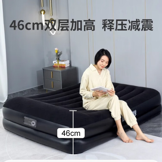 Bestway气垫床家用双人加厚靠背充气床加高单人加大便携充气床垫671DW