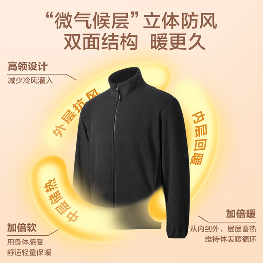 Jingjing Tokyo jacket men's assault polar fleece clothes women's 25 autumn new fleece jacket dark gray XL