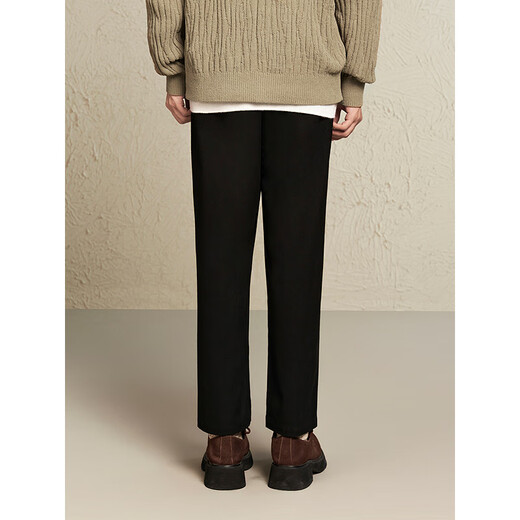 GXG men's casual trousers, trousers, men's warm trousers, 24th winter new product, black 175/L
