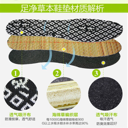 Foot cleansing, deodorizing and anti-odor insole for men and women in spring and summer, odor-proof foot odor, bamboo charcoal sweat-absorbing and breathable fragrance-retaining leather insole black and white 9901 42