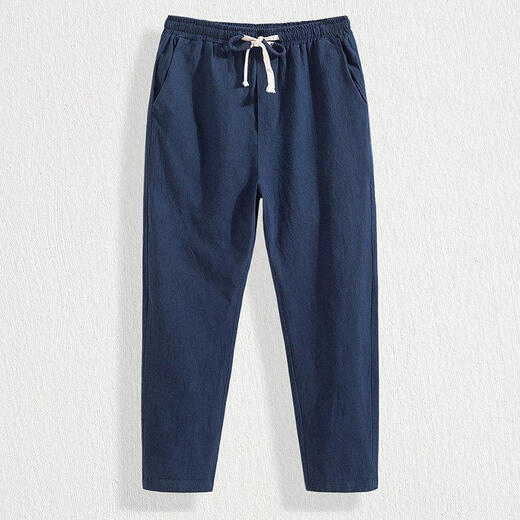 
ZMEX casual pants men's pants Chinese style spring, summer and autumn new loose harem pants nine-point bloomers men's black XL (120-130Jin[Jin equals 0.5 kg])