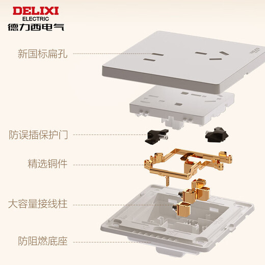 Delixi Matt Matt Switch Socket Panel Creme Style Haushalt 86 Typ Conteced Power Socket mit Switch 825 Grau Eins-zu-Eins-Steuerung
