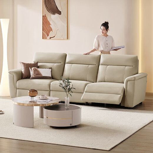 Gujia Home (KUKA) Smart Home Technology Tuchsofa Null-zu-Wand-Abschnitt Drei-Personen Electric Function Sofa 6180 [Qianyunmi] Drei-Personen-links elektrische 2,82 m