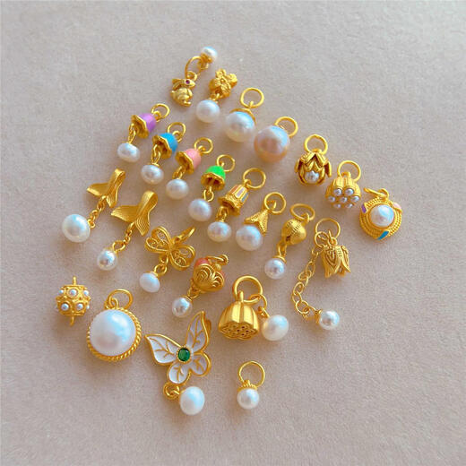 Drjefun925 Accesorios de oro de plata antiguos Pearas de mariposa de loto Magnolia Pulsera de bricolaje Pulsera de bricolaje S691 Single