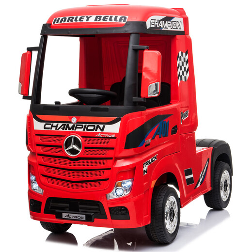 Harleybella Mercedes-Benz truck children's electric car four-wheel remote control baby four-wheel drive truck child semi-trailer toy trailer upgraded white rear trailer + four-wheel drive + dual batteries + early education + high-end features