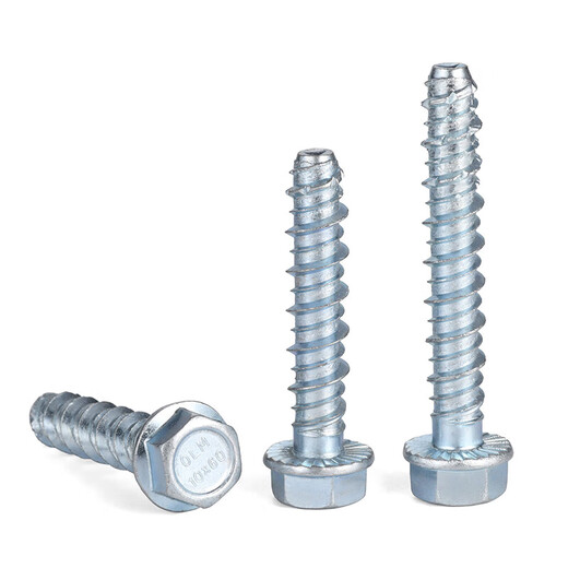 JINGGONG external hexagonal flange concrete self-tapping anchor cement self-cutting screw wall self-drilling expansion nail M6M8M10M12 6*50-7.5 full teeth (20 pcs) drilling 6mm