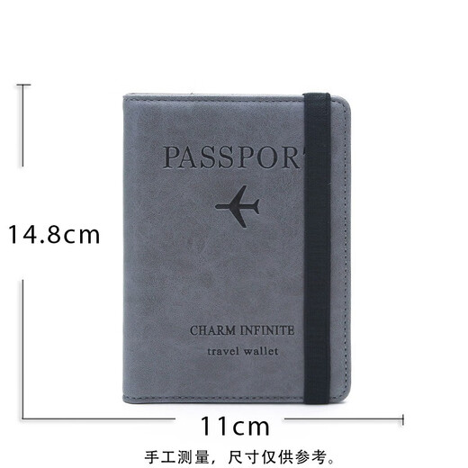 Jungle Tribe Travel Anti-Diebstahl Passport Bag Anti-Demagnetization Passport Clip in Übersee Briefticket-Clip-Reisebühne Coin Wallet Grey Grey