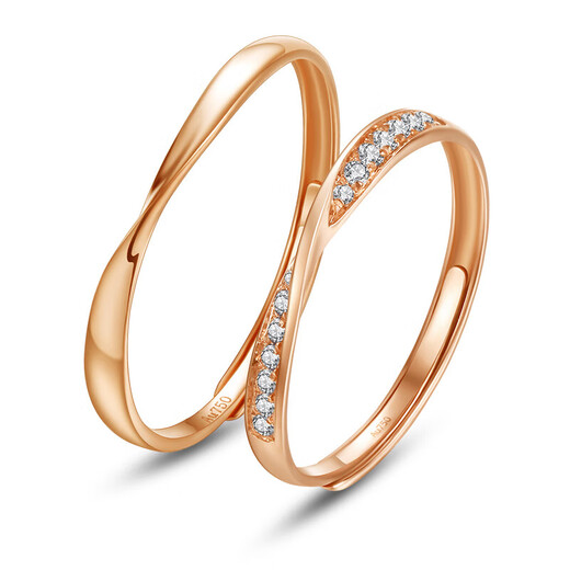CHINA GOLD 18k color gold Mobius couple ring rose gold ring Valentine's Day birthday gift for girlfriend and wife 18k color gold ring men's ring about 1.4g