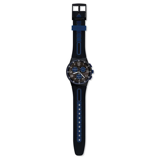Swatch Swiss watch black and blue boat three-eye chronograph New Year gift examination watch quartz fashion watch SUSB406