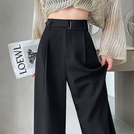 Rote Dragonfly High-End-Anzughose für Frauen in Frühlings- und Frühlingshosen Hosen hohe Taille, drapierte gerade Beinhosen plus Samt-Hose Casual Hosen 6636# ku Wolle Aprikosenhosen plus Samt [vorgeschlagen 91-102jin [Jin gleichen 0,5 kg]]]