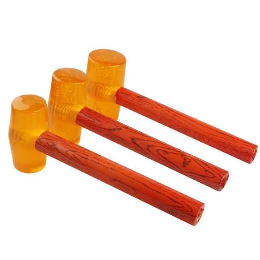 An Junsheng rubber hammer plastic hammer rubber hammer wooden handle champagne hammer tile multi-functional construction and installation transparent rubber hammer good quality small size 750