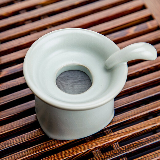 Rudao Ru Kiln Tea Leak Ceramic Tea Filter High Density Filter Tea Set Accessories Filter Tea Can Raise Open Pieces Ru Porcelain Filter Group Ru Kiln Three-legged Upper Filter