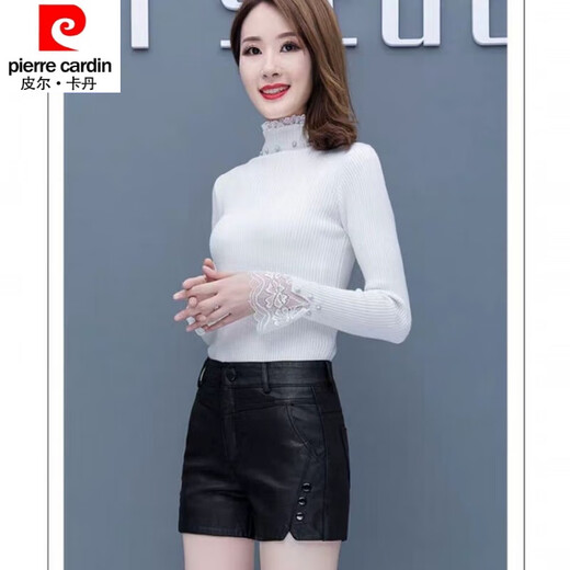 皮尔卡丹（pierre cardin）23年新款时尚秋冬韩板高腰外穿显瘦加绒pU皮裤皮短裤女外穿靴裤女 9929加绒款 高品质+吊坠 2XL 建议115-120斤
