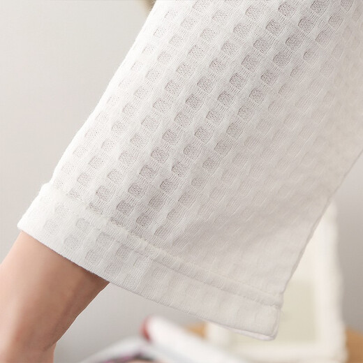 The end of the year waffle water-absorbing bathrobe, thin couple's nightgown, men's quick-drying bathrobe, spring, summer and autumn, centre-sleeved pajamas, 1601 gray men's style 3XL [175-185CM, 140-200Jin[Jin equals 0.5 kg]]