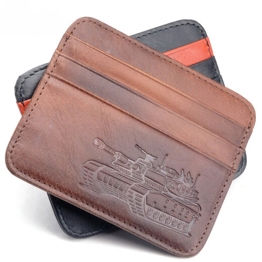 Kadisu Card Bag Bank Card Head Layer Cowhide Women's Contrast Color Card Bag Coupon Wallet Thin Card Jacket Driver's License Bag Bus Card Case Youthful Colorful Style (Top Layer Lili Pattern Cowhide)