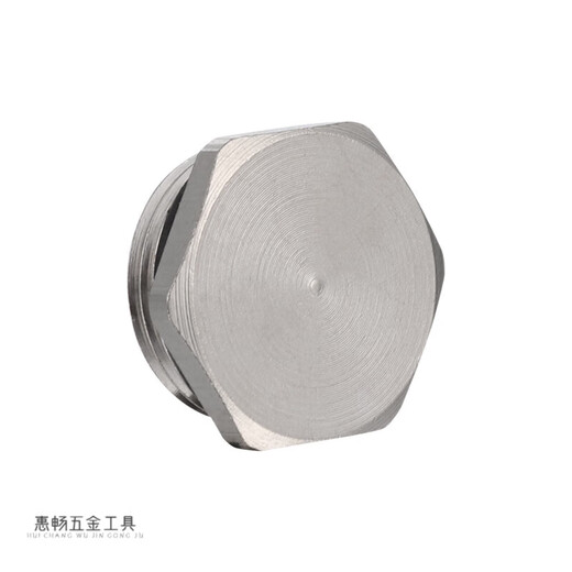 立始316304不锈钢圆形堵塞件金属六角闷盖M/PG/NPT/G塞帽黄铜外丝堵头 M5010个
