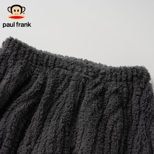 PAUL FRANK Big Mouth Monkey solid color couple pajamas men's winter coral velvet thickened long flannel home clothes women's nightgown set