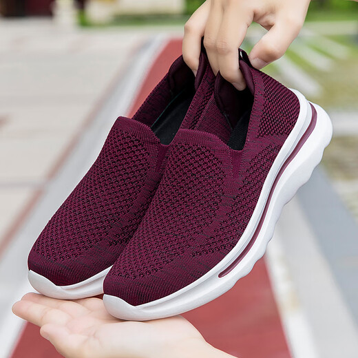 
Zuli Jianai Daddy's Older Shoes for Women Middle-aged and Elderly Walking Shoes for Spring and Autumn Wide Fat Foot Mesh Breathable Non-Slip Soft Sole Casual Shoes 9928 Light Gray Women's Style 38