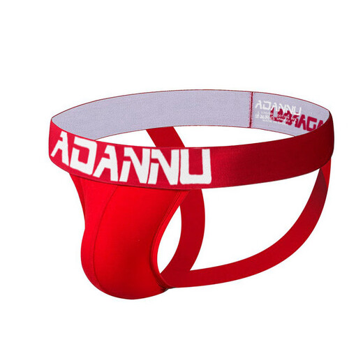 Adannu Herrenunterwäsche Baumwolle sexy Tanga Einheitliche Farbe Personalisierter Doppel -Tanga ad131 Blau 2xl
