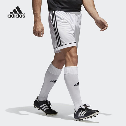 Adidas 阿迪达斯短裤 男五分裤 足球短裤跑步男士健身篮球裤 运动短裤 BJ9227【白色】 S