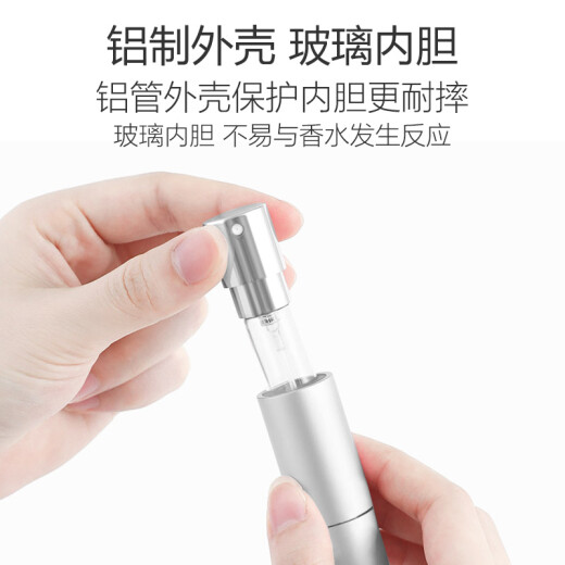 Beauty Skin Rotary Perfume Dispensing Bottle Spray Bottle 8ml (Silver) Portable Glass Liner Spray Bottle MF8815