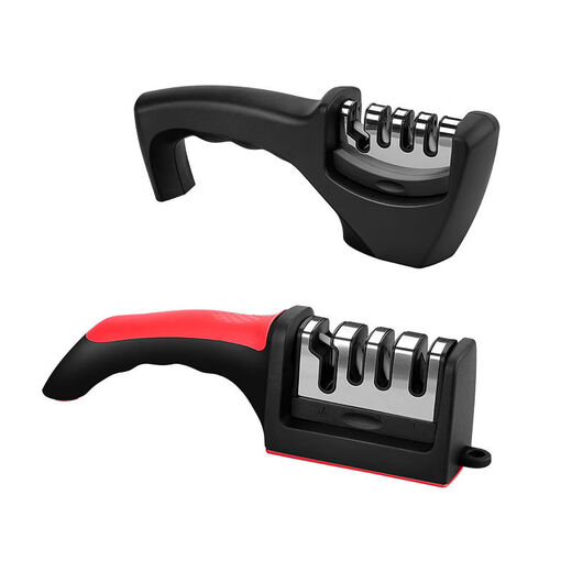Jidaocook Multifunctional Knife Sharpening Artifact New Household Kitchen Knife Scissors Sharpener Universal Whetstone Quick Sharpening Red and Black #Fourth Gear # Anti-Slip Knife Sharpener