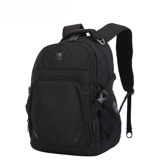 
KuQIDAISHU Backpack for men's new style business student schoolbag simple casual outdoor travel fashion personalized computer bag 9923 black
