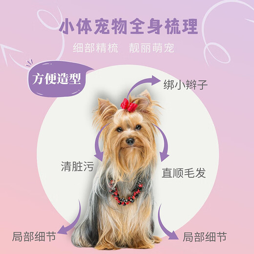 DELIGHT pet grooming comb, cat and dog comb, ragdoll cat knotting comb, Teddy Bichon dog grooming artifact, hair pulling comb, Silver Fox DL195 face comb 11cm-blue