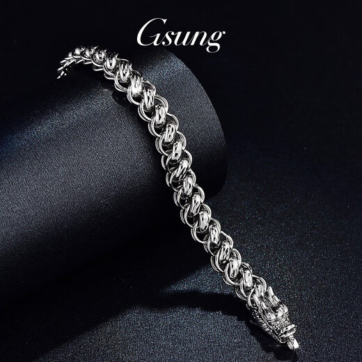 GsunG platinum men's bracelet PT950 faucet bracelet platinum men's bracelet Thai chain is shiny and needs to be customized. Customization of about 80 grams is priced by the gram.