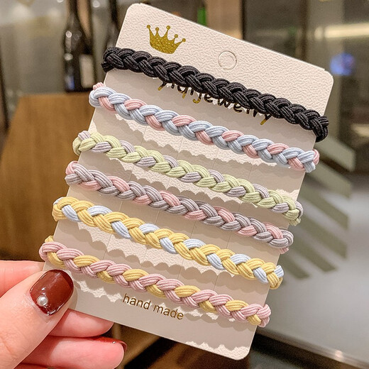 Beautiful Princess Little Ancestor Hairband Hair Accessory Korean Internet Celebrity Simple Versatile Boyfriend Hairband Bracelet Dual-Purpose Rubber Band Girl 1# Black 2 Pack