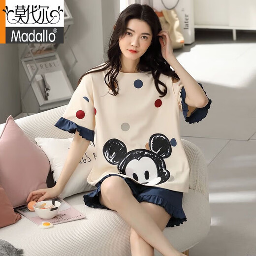 Modal Summer Pyjama Frauen rein. Baumwoll kurzärmelige niedliche koreanische koreanische Art dünne zweiteiler Anzug lässig Frühlings- und Sommermodische Heimkleidung 01 Modell Y687 M80Jin [Jin ist gleich 0,5 kg] -95jin [Jin ist gleich 0,5 kg]