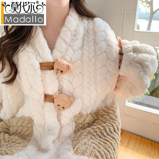 
Modal winter coral velvet confinement clothes for winter postpartum pregnant women pajamas for women spring and autumn and winter style for postpartum mother breastfeeding 9925 three-dimensional bear head L