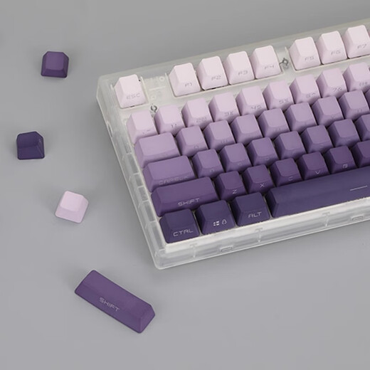 腹灵mk870星空侧刻成品无线机械键盘蝮灵客制化套件87键游戏办公 【三模】白透面+暗香侧刻 茶轴 87键