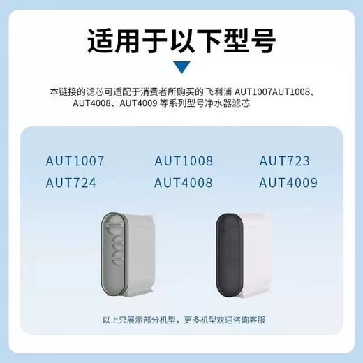 芬享瑞可适配飞利浦净水器滤芯AUT1007/1008/AUT4008/4009/AUT723/724全套净水机PPC复合芯600G400GRO膜 【全套3支400G】AUT1007/1008
