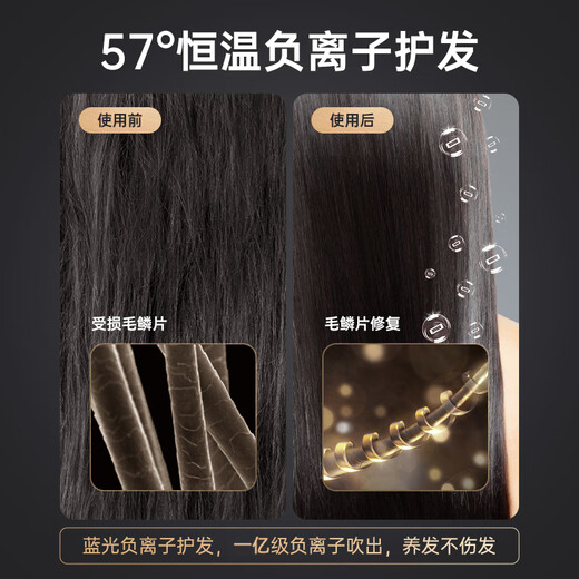 AUX hair dryer household 2400W high-power negative ion hair dryer quick-drying high wind constant temperature professional hair salon-level hair dryer AH7615I