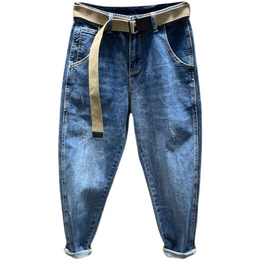 Beihai Segundo callejón Light Blue Spring y Autumn Style Old Daddy Daddy Radish Harun Jeans Loose elástica Elástica marca de moda 2024 NUEVO Estilo Negro Gray 29 (115-125Jin [Jin iguala 0.5 kg])