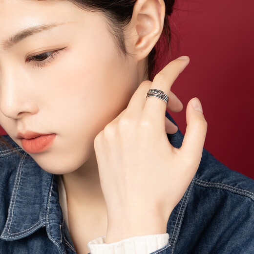 Tsful transfer ring women's money-making 925 silver ring women's index finger ring tail ring best friend's birthday gift for women practical free engraving 925 silver grain harvest ring