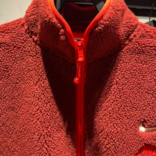 
Nike jacket men's clothing 2024 Spring CNY Dragon Year limited new three-hook imitation lamb standing collar sports casual clothing FZ6194-677/Red M