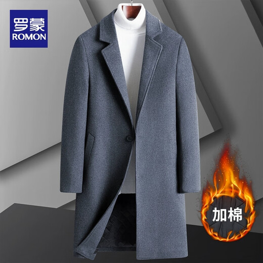 Lomon Wollmantel Männer mitten in Frühling und Herbst Winter neuer Mantel plus samt verdickter koreanischer Wollwollwehrtermine 688 Schwarz- [normaler mittlerer Länge] xl