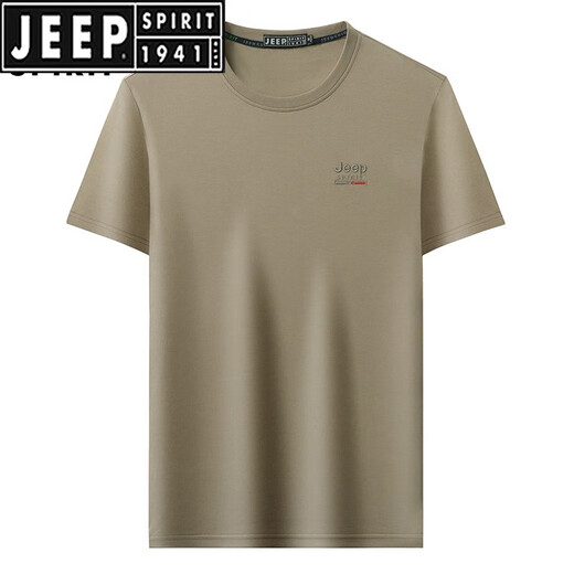 JEEP SPIRIT夏季短袖t恤男士圆领棉质宽松休闲舒适半袖体恤潮流 3887白色 3XL(170-190斤)